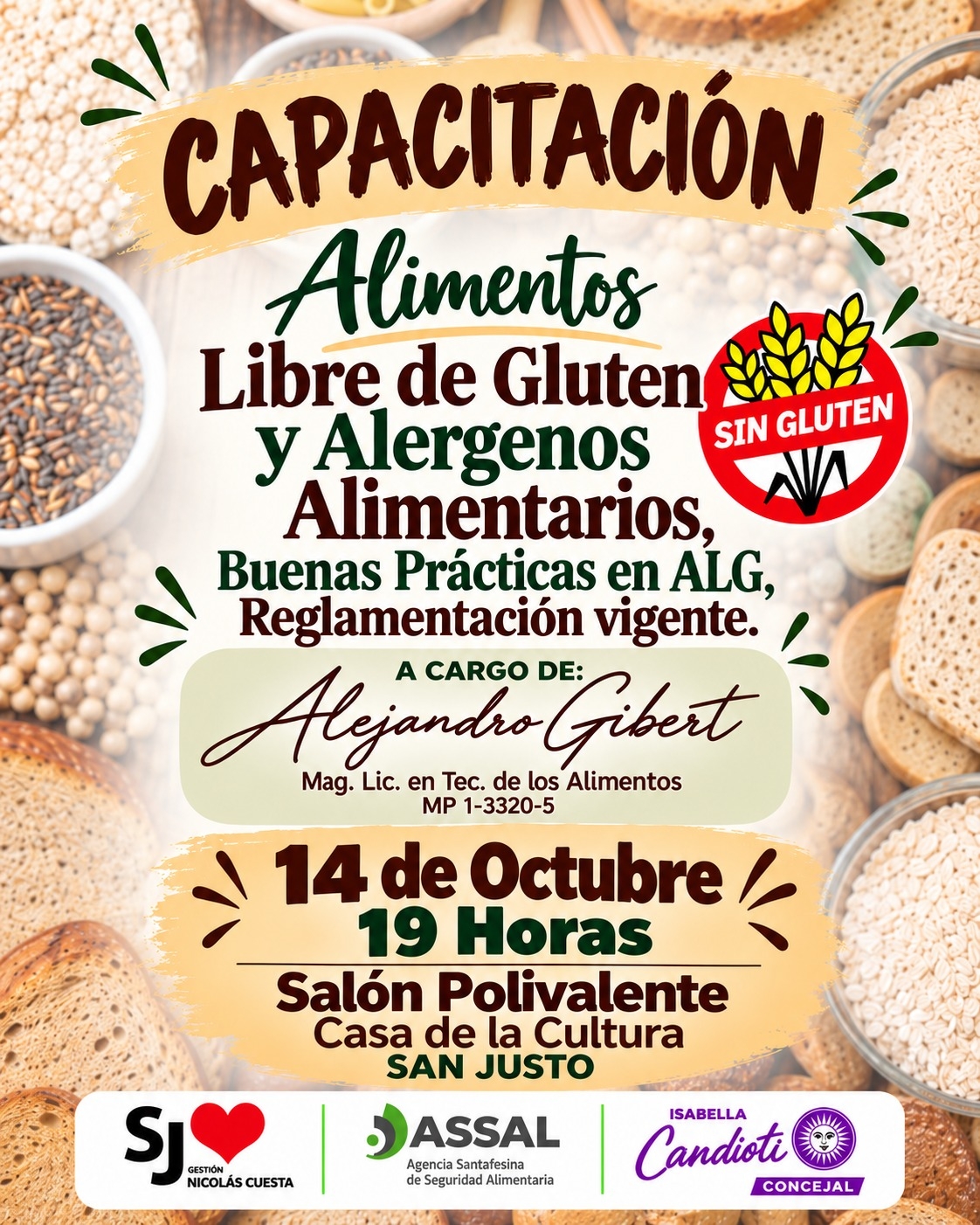 Capacitación sobre alimentos libres de gluten y alérgenos alimentarios