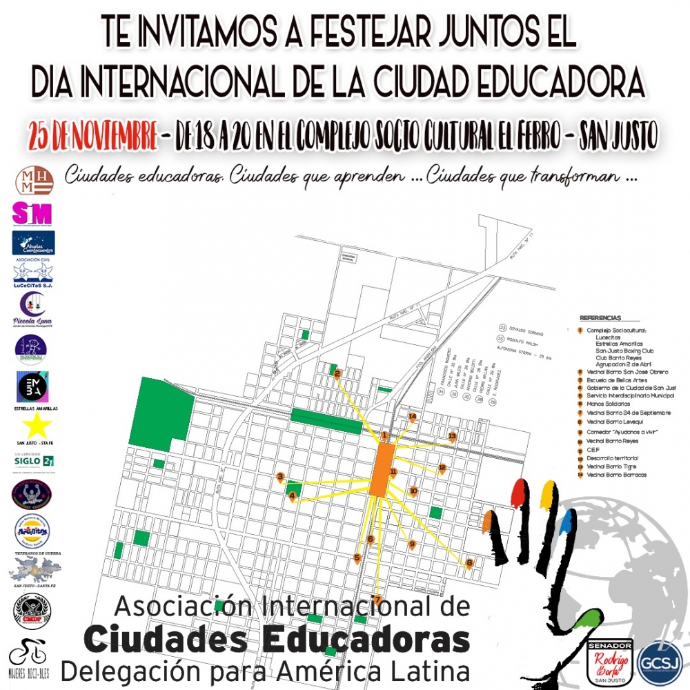 PRÓXIMO 25 DE NOVIEMBRE, DÍA INTERNACIONAL DE LA CIUDAD EDUCADORA.