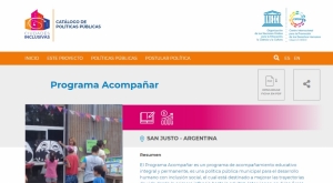El Programa Acompañar  ingresó al listado de políticas públicas de la UNESCO