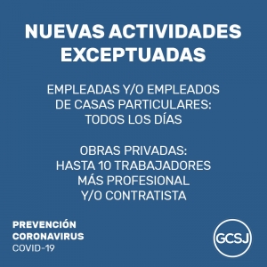 MÁS ACTIVIDADES EXENTAS DE LA CUARENTENA