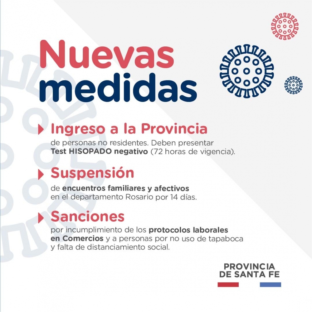 La Provincia de Santa Fe dispuso nuevas medidas y sanciones