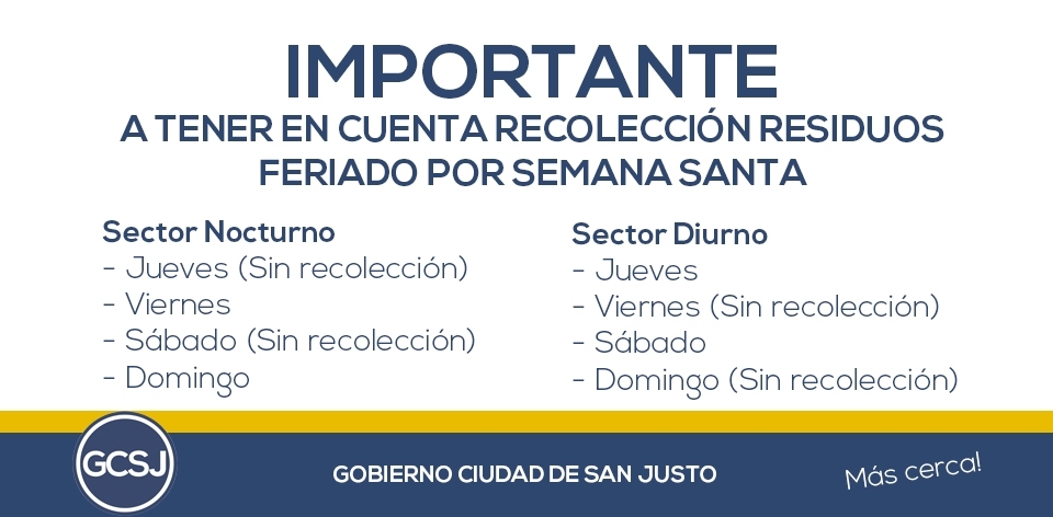 RECOLECCION DE RESIDUOS PARA SEMANA SANTA.