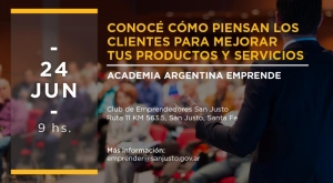 NUEVO TALLER DE LA ACADEMIA ARGENTINA EMPRENDE EN EL CLUB DE EMPRENDEDORES DEL GOBIERNO DE LA CIUDAD DE SAN JUSTO.