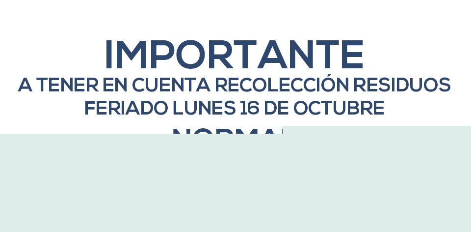 Servicios para el próximo lunes, 16 de octubre…