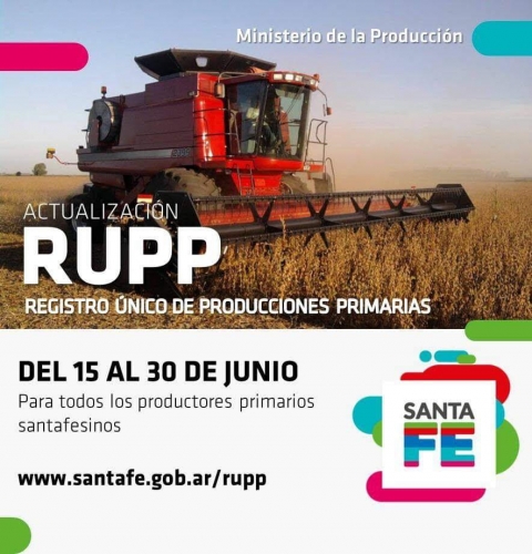 DE LA SUBSECRETARIA DE PRODUCCIÓN: ACTUALIZACIÓN DE JUNIO - REGISTRO ÚNICO DE PRODUCCIONES PRIMARIAS. (RUPP)